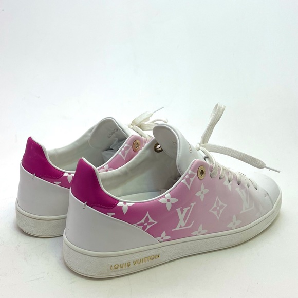 Authentic Louis Vuitton Frontrow Sneakers Pink White 37.5 - Picture 2 of 13